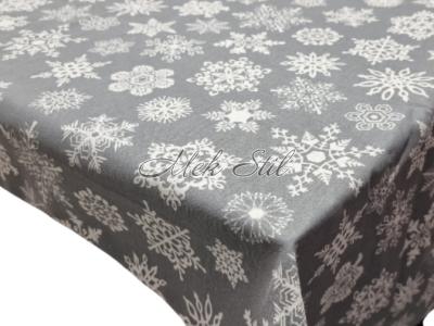 Спално бельо   Коледен текстил 2023 Коледна покривка за маса с тефлоново покритие 140/180 Коледни звезди в сиво